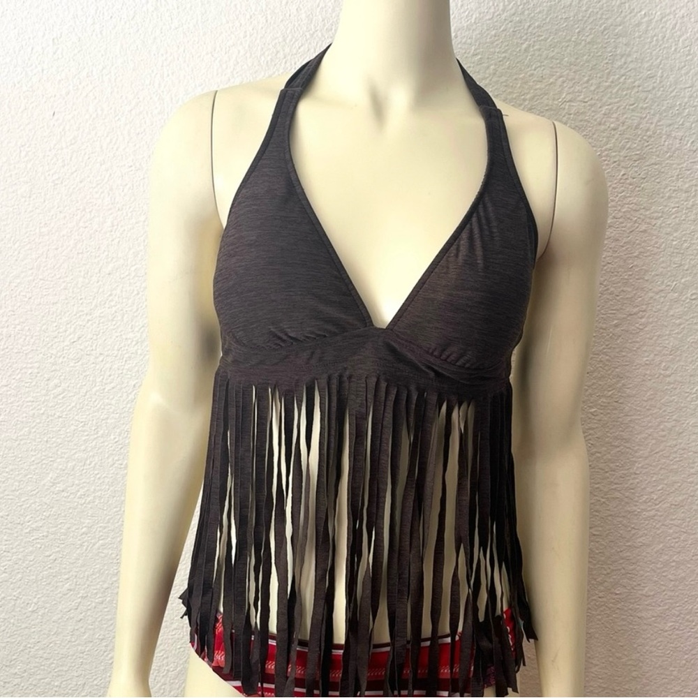 Mossimo Fringe Halter bikini 2 Pc set Size M